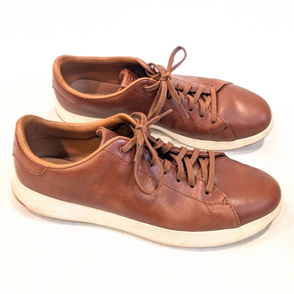 COLE HAAN Men's Brown Leather Lace-up Oxford Loafers Casual Dress Shoes Size 10